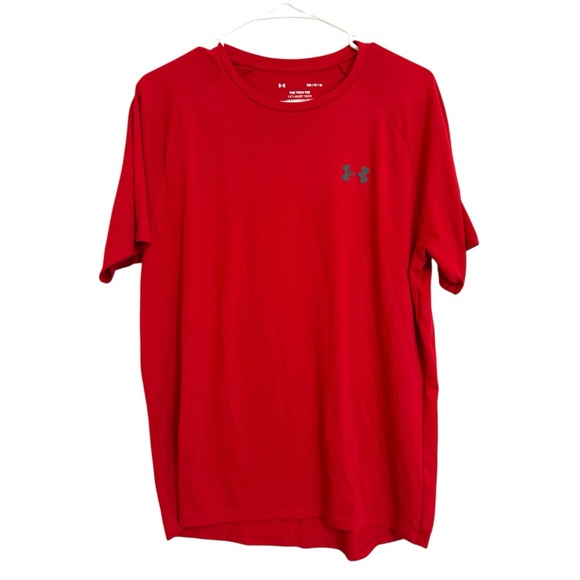 2/$15 Under Armour - Men's Red The Tech Tee Short Sleeve Tee - Picture 1 of 7